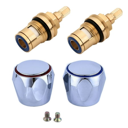 

1 Set Tap Handle Replacement Parts Hot Cold Tap Valves Knob Handle and Spool