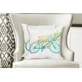 thumbnail image 4 of Ambesonne Summer Throw Pillow Cover 2 Pack, Blue Bike with Flowers, 18", Turquoise Yellow, 4 of 6