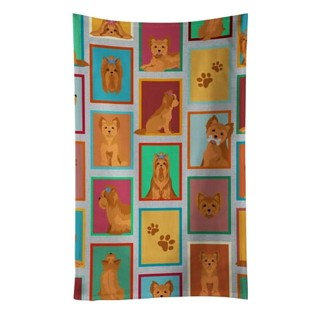 Carolines Treasures MLM1148KTWL 25 x 15 in. Unisex Lots of Red Yorkie Kitchen Towel