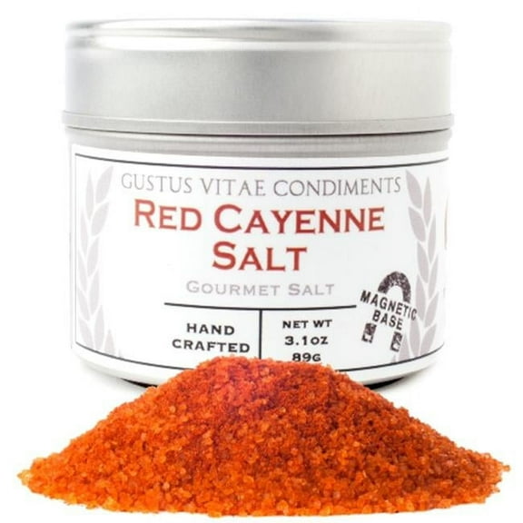 Gustus Vitae 3.1 oz. Red Cayenne Sea Salt In Magnetic Tins - Pack 4