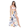 thumbnail image 2 of FORMRS Womens Long Sarong Beach Wrap Semi-Sheer Bikini Skirt Bathing Swimsuit Cover Up, Playful Forest, 2 of 7