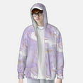 thumbnail image 4 of Balery Lavender Glitter Foil Stripes Men's Women's UPF 50+ Sun Protection Lightweight Hoodie Performance Long Sleeve Shirt for Fishing Running-Medium, 4 of 9
