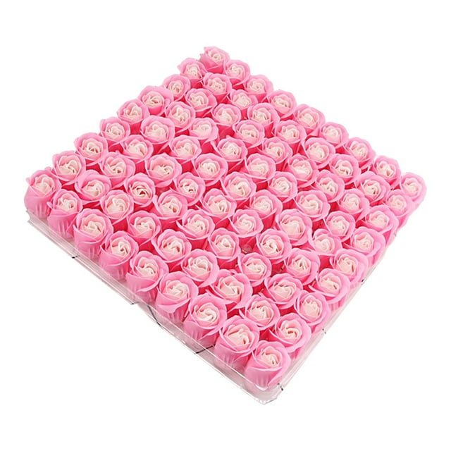 81Pcs/Case Soap Flower Realistic Romantic Multi-layer Petals Bright Color Artificial Scented Rose Gift Box Daily Use