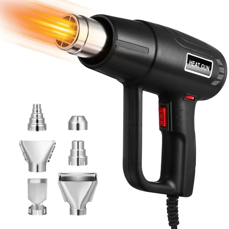 Heat Gun for Vinyl Wrap, Heat Gun for Crafting, Heat Gun Blower, Shop Heat  Gun, 2000W Heat Guns Hot Air Gun Kit with 4 Nozzle Attachments for Crafts