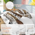 thumbnail image 3 of Brown Paw Print Bedding 3 Piece Duvet Cover Set Full Size, Vintage Farmhouse Country Wooden Grain Soft Microfiber Comforter Cover with Zipper Closure & Pillowcases, FadeResistant Quilt Cover, 3 of 9