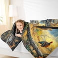 thumbnail image 3 of Manfei Woodland Wildlife Print Full Size Comforter Sets,Kawaii Deer Bedding Comforter Set,Brown,Black Reversible,3pcs,1 Comforter and 2 Pillowcases, 3 of 7