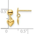 thumbnail image 4 of 10K Yellow Gold Polished Heart Post Dangle Earrings (Width 4.9) (Length 12.25) - Jbsp, 4 of 5