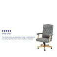 thumbnail image 5 of Flash Furniture Gray Fabric Classic Executive Swivel Office Chair with Driftwood Arms and Base, 5 of 13