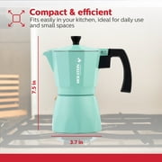 Holstein Housewares 6-Cup Aluminum Espresso Maker-Greca, Mint - Great Tasting Traditional Espresso Coffee in Minutes