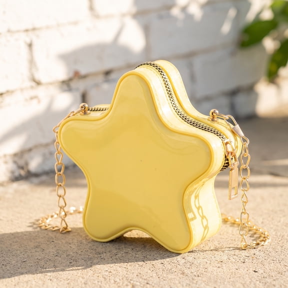 Luxshiny Women's Yellow Star Shoulder Bag with Lightweight Chain Strap, Multiuse Fashion Handbag for Everyday Wear
