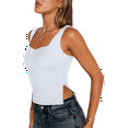 thumbnail image 2 of Womens Going Out Crop Tops Backless Tank Tops Summer Y2k Teen Basics Cute Clothes White XS, 2 of 7