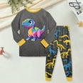 thumbnail image 2 of Quealent Pajama Sets Long Sleeve Soft Comfy Sleepwear PJS 6-12 Months 12-24 Months 2t 3t 4t 5t 6t 7t 8t 9t Children Dark Gray 2-3 Years, 2 of 5