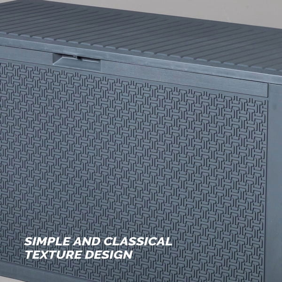 90gal Outdoor Garden Plastic Storage Deck Box Chest Tools Cushions Toys Lockable Seat