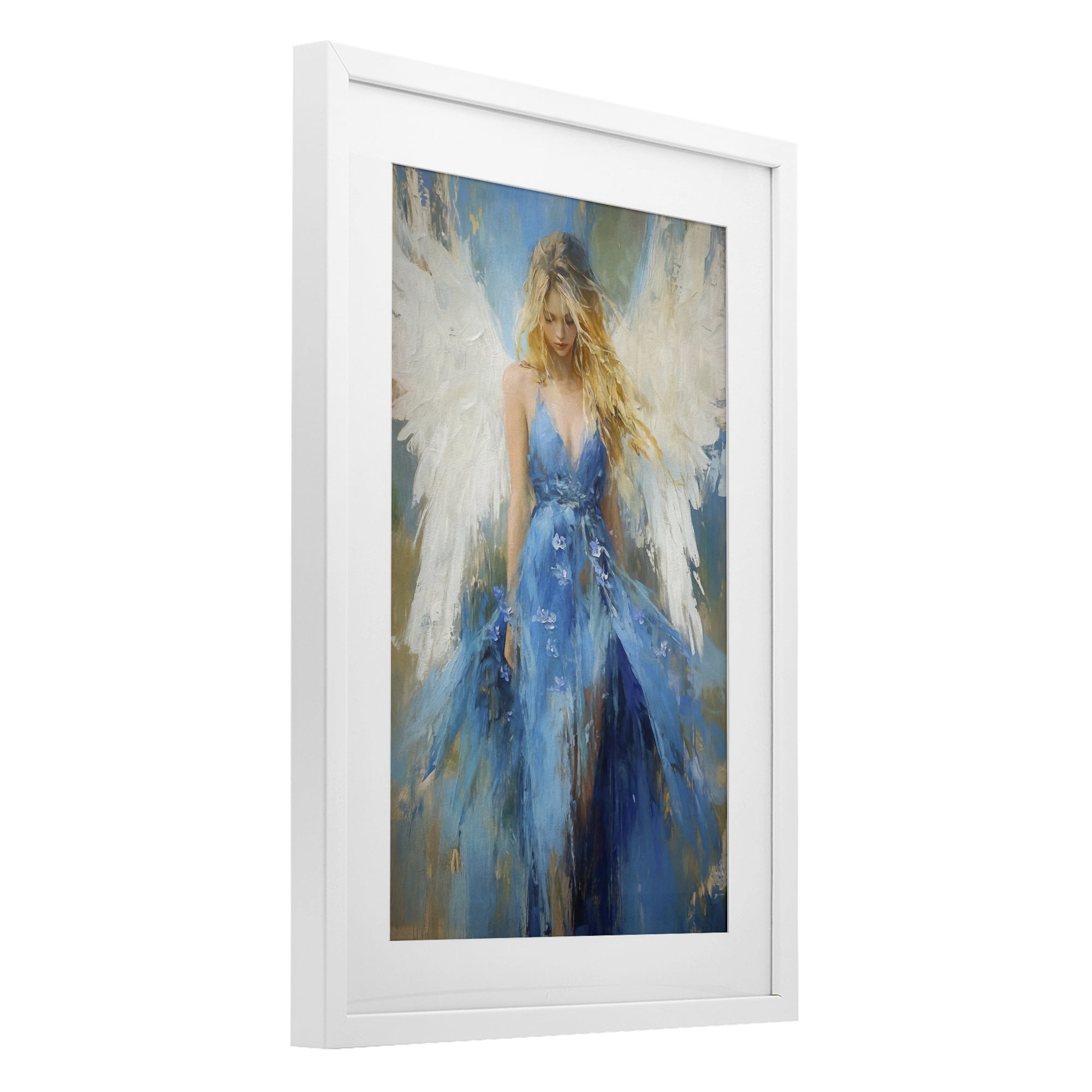 Stupell Industries Blue Flame of Hope White Framed Print Under Glass, design by Tina LeCour