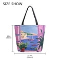 thumbnail image 5 of FORMRS Womens Canvas Tote Bag with Zipper Inner Pocket Shoulder Handbag, Purple Window Scene, 5 of 7
