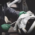 thumbnail image 2 of Watson Gloves Green Monkey M Nitrile Textured Pattern Green Disposable Gloves, 2 of 3