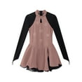 thumbnail image 3 of TiaoBug Kids Girls  Figure Ice Skating Ballet Dance Dress Rhinestones Dancewear Gymnastics Leotard Dusty Pink 10, 3 of 7