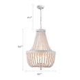 thumbnail image 3 of Q&S Beaded Chandelier Farmhouse White Wood Beaded Boho Light Fixture Vintage Antique 8 Lights for Dining Room Nursery Kitchen Foyer Bedroom Living Room UL Listed, 3 of 8