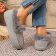 thumbnail image 5 of Gray Women Casual Shoes With Round Toe And One Foot Warm Versatile For Indoor And Outdoor Use, 5 of 6