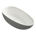 thumbnail image 6 of Rainlex 71" Freestanding Soaking Solid Surface Bathtub in Grey and White, 6 of 12