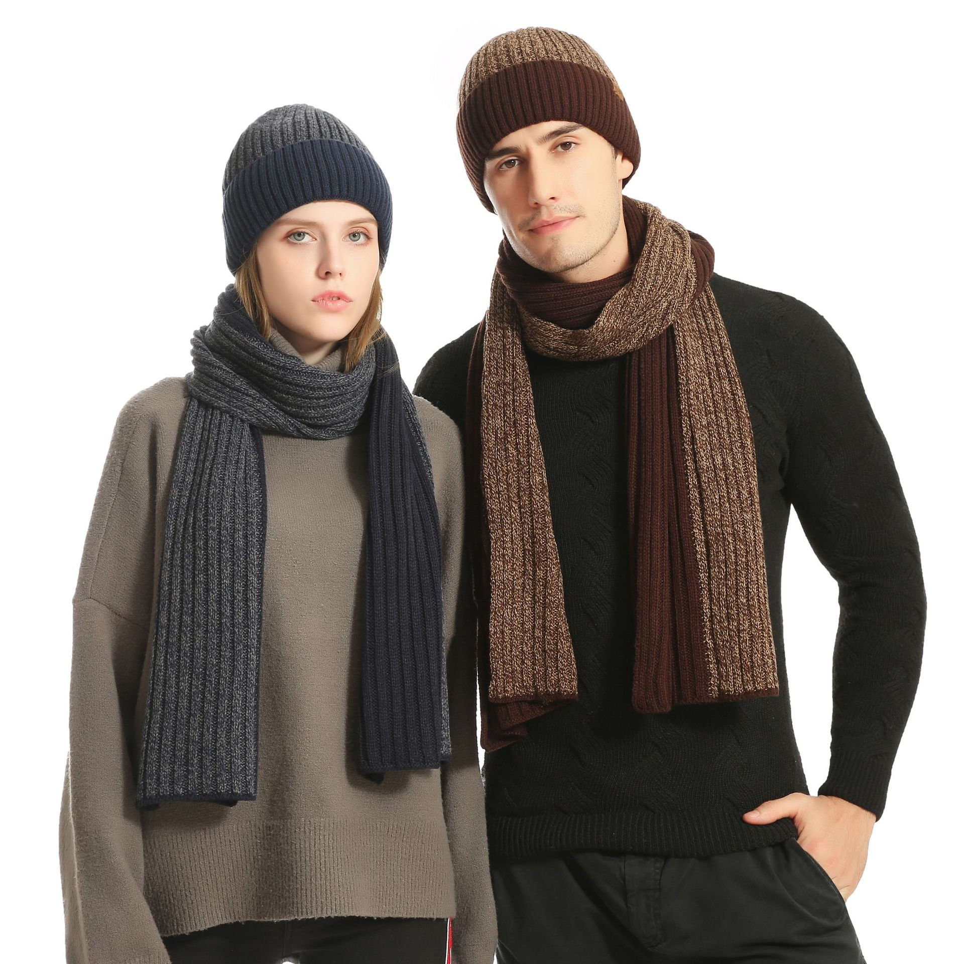 Winter Scarf for Men Women Beanie Hat Neck Warm Scarf and Touchscreen ...