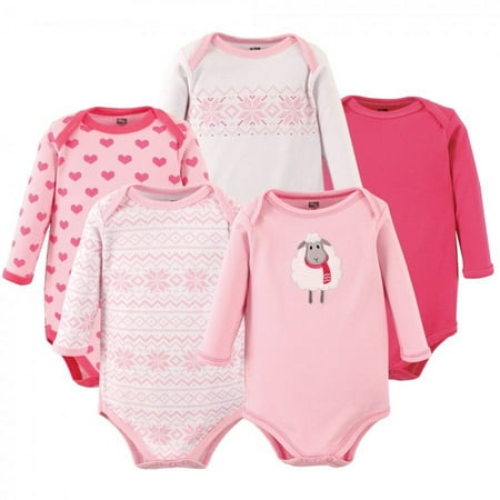 UPC: 0660168002539 | Hudson Baby Long Sleeve Bodysuits 5Pk Sheep Sizes: 0/3M-18/24M