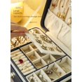 thumbnail image 3 of Caja de almacenamiento Caja de joyería de cuero europea Caja de almacenamiento de joyas Caja de almacenamiento de joyas para pulseras, collares, anillos y pendientes, 3 of 4