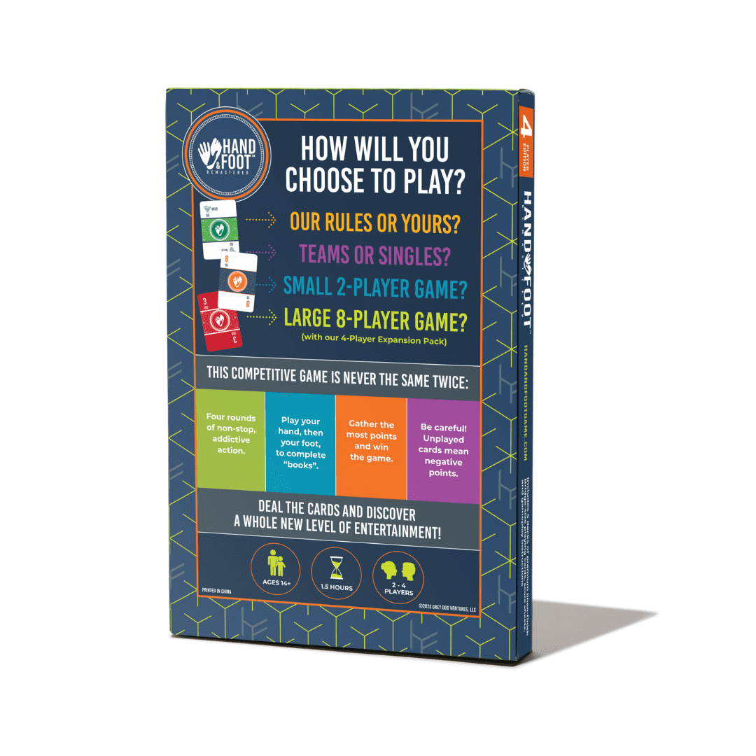 Hand & Foot Remastered Card Game 4 Player Edition, Ages 14+, Family and Game Night