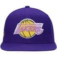 thumbnail image 2 of Men's Mitchell & Ness Purple Los Angeles Lakers Hardwood Classics Snapback Hat, 2 of 5