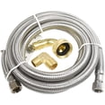 thumbnail image 5 of HQRP 2-Pack Universal Premium Stainless Steel Dishwasher Fill Hose with 3/8&quotx3/8" Comp Connection and 90 Degree 3/8" MIP Elbow or 3/4" Swivel Gooseneck Fitting, 5 of 8
