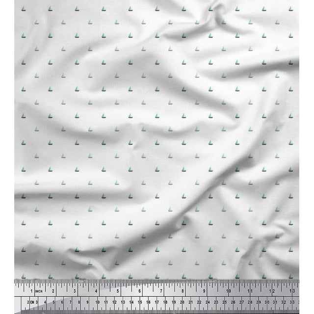 Soimoi Rayon Fabric Sailboat Shirting Print Sewing Fabric Yard 42 Inch Wide