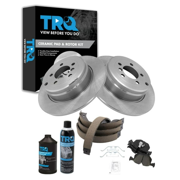 TRQ Rear Brake Pad & Rotor Kit BKA34814 Fits Select 2003-2005 Land Rover Range Rover