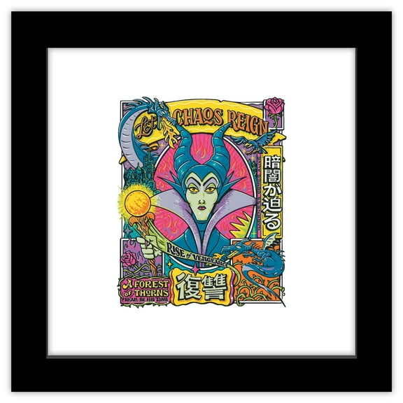 Gallery Pops Disney Villains - Let Chaos Reign Wall Art, Black Framed Version, 12" x 12"
