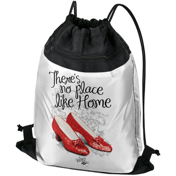 Wizard of Oz Ruby Slippers Drawstring Backpack Sports Bag Sackpack 17" x 13", Perfect for Gym, Yoga or Practice