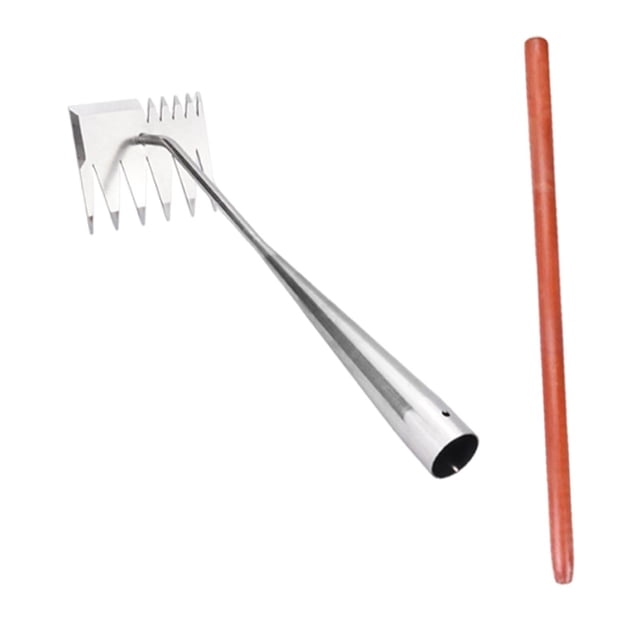 Herramienta para arrancar , herramienta manual ergonómica para desherbar, rastrillo de jardín con mango largo desmontable para acolchar