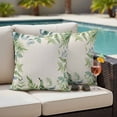 thumbnail image 4 of Eucalyptus Leaves Outdoor Waterproof Pillow Covers, Rustic Sage Green Botanical Burlap Decorative Square Throw Pillowcase Sofa Cushion Sham for Patio/Couch/Chair, 24"x24" 2 Pack, 4 of 8