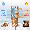 thumbnail image 4 of 40oz Fashion Leopard Pattern Stainless Steel Flip Straw Tumbler Spill Proof Travel Cup Double Wall Vacuum Insulated Coffee Mug with Top Handle, 4 of 6