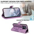 thumbnail image 3 of Wallet Case for Motorola Edge 70 Fusion Embossed Butterfly with Strap & Stand Purple, 3 of 5