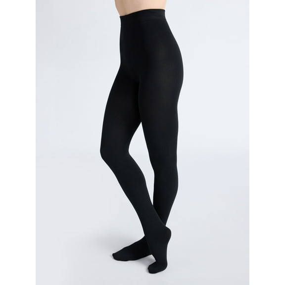 Joyspun Women's Footed Fleece Tights, Sizes S-3XL