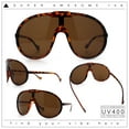 thumbnail image 2 of Super Oversized Curved Top Shield Racer Plastic Fashion Sunglasses Tortoise - Brown, 2 of 8