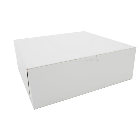 Southern Champion Tray 0985 Premium Clay Coated Kraft Paperboard White Non-Window Lock Corner Bakery Box, 12" Length x 12" Width x 4" Height (Case of 100)