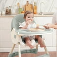thumbnail image 5 of Aprpink 6 in 1 Baby Convertible High Chair Seat with 5 Point PU Safety Harness, Light Green Striped, 5 of 8