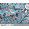 thumbnail image 2 of Soimoi Poly Georgette Fabric Dot,Spices & Cups Print Sewing Fabric Yard 42 Inch Wide, 2 of 3