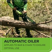 Greenworks 82V 18 (2.7kW Brushless) Prosumer Cordless Chainsaw, 4.0Ah Battery and 8A Dual Port Rapid Charger