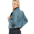 thumbnail image 2 of Made by Olivia Women's Long Sleeve Zipper Closure Moto Biker Faux Leather Jacket, 2 of 7