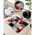 thumbnail image 5 of Red Black Grey Dish Drying Mat for Kitchen Counter,Super Absorbent Quick Dry Coffee Bar Mat Pad Thin Diatomaceous Sink Mat Non Slip Dish Drainer Mat 16x18 Modern Middle Century Geometric Abstract Art, 5 of 6