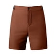 thumbnail image 6 of Men's 7 Inch Inseam Shorts, Lightweight Quick-Dry Flat Front Casual Shorts with Pockets, Pure Color Golf Business Outdoor Loose Fit Summer Shorts for Men Brown S, 6 of 10