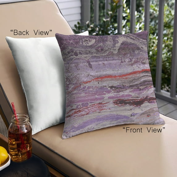 Ahgly Company Outdoor Square Mid-Century Modern Throw Pillow, 18 inch by 18 inch