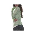thumbnail image 2 of Women Striped Button‑Up Henley Long‑Sleeve Tops, Loose‑Fit Casual Tunic Blouse Shirts, 2 of 5