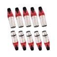 thumbnail image 2 of 10 piezas de conector de cable XLR macho y hembra de aleación de conector de línea de micrófono compacto rojo, 2 of 9